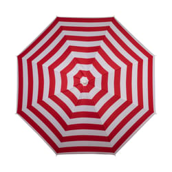 Oniva Portable Beach Red Cabana Stripe 66 in. D Umbrella