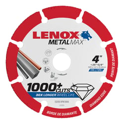Lenox MetalMax 4 in. D X 5/8 in. Diamond/Metal Cut-Off Wheel 1 pc