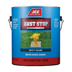 Ace Rust Stop Indoor and Outdoor Gloss Safety Red Water-Based Enamel Rust Prevention Paint 1 gal