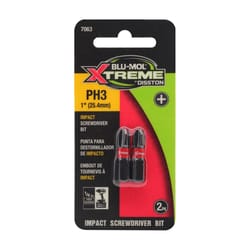 Blu-Mol Xtreme Phillips #3 X 1 in. L Screwdriver Bit S2 Tool Steel 2 pc