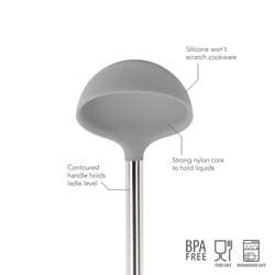 Tovolo Oyster Gray Silicone/Stainless Steel Ladle