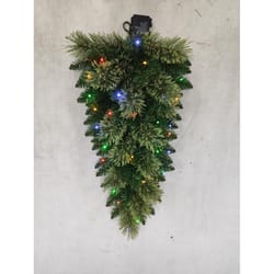 Celebrations LED Prelit Multicolored Mixed Pine Swag Teardrop Garland