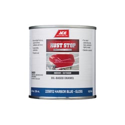 Ace Rust Stop Indoor/Outdoor Gloss Harbor Blue Oil-Based Enamel Rust Preventative Paint 1/2 pt