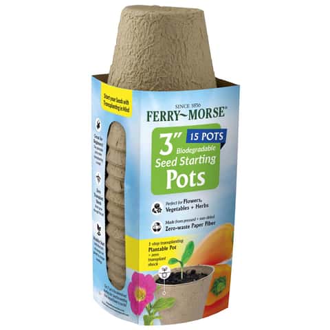 Ferry-Morse 3 in. H X 3 in. W X 3 in. L Plant Pot Seed Starter 15 pk Ferry-Morse 3 in. H X 3 in. W X 3 in. L Plant Pot Seed Starter 15 pk