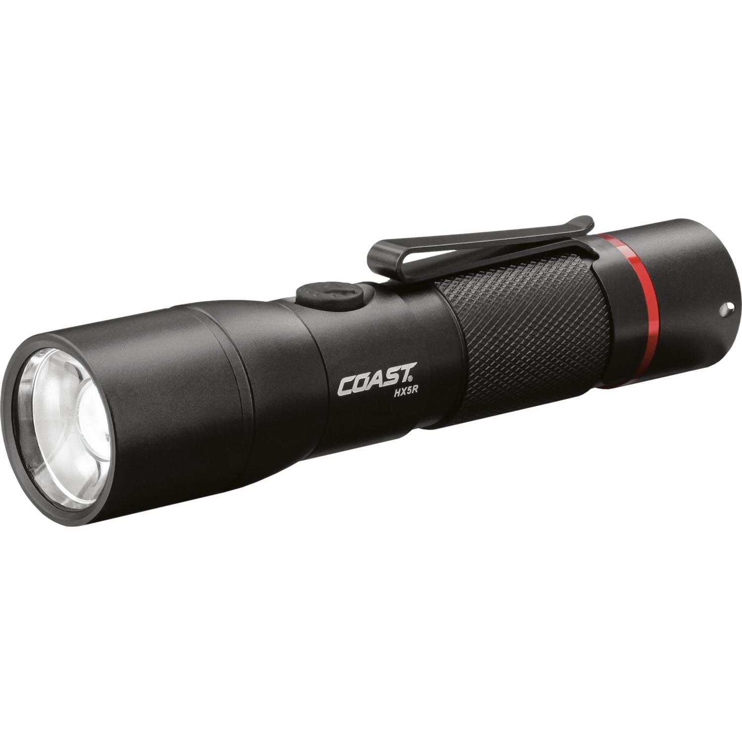 Photos - Torch Coast HX5R 340 lm Black LED Rechargeable Flashlight CR123 Battery 21593 