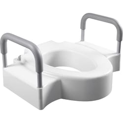 Bemis Independence Rise Elongated/Round White Plastic Toilet Riser