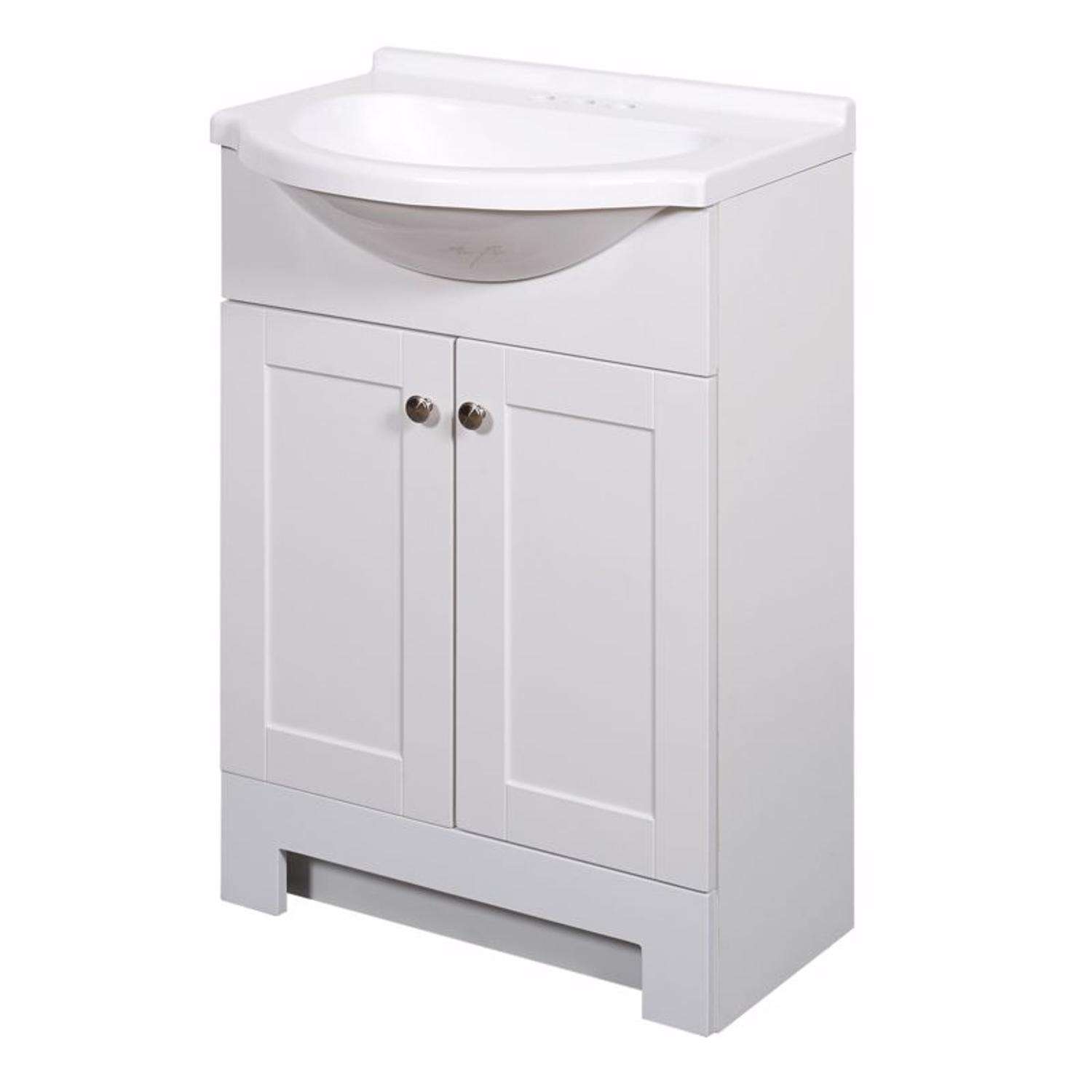 Zenith Products Single White Bathroom Vanity 24 in. W X 16 in. D X 35.5