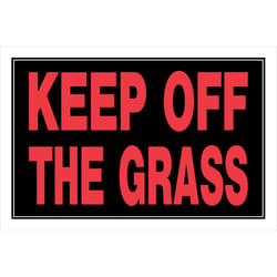 HILLMAN English Black Keep Off Sign 8 in. H X 12 in. W