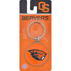 HILLMAN NCAA Tempered Steel Orange Split Ring Keychain