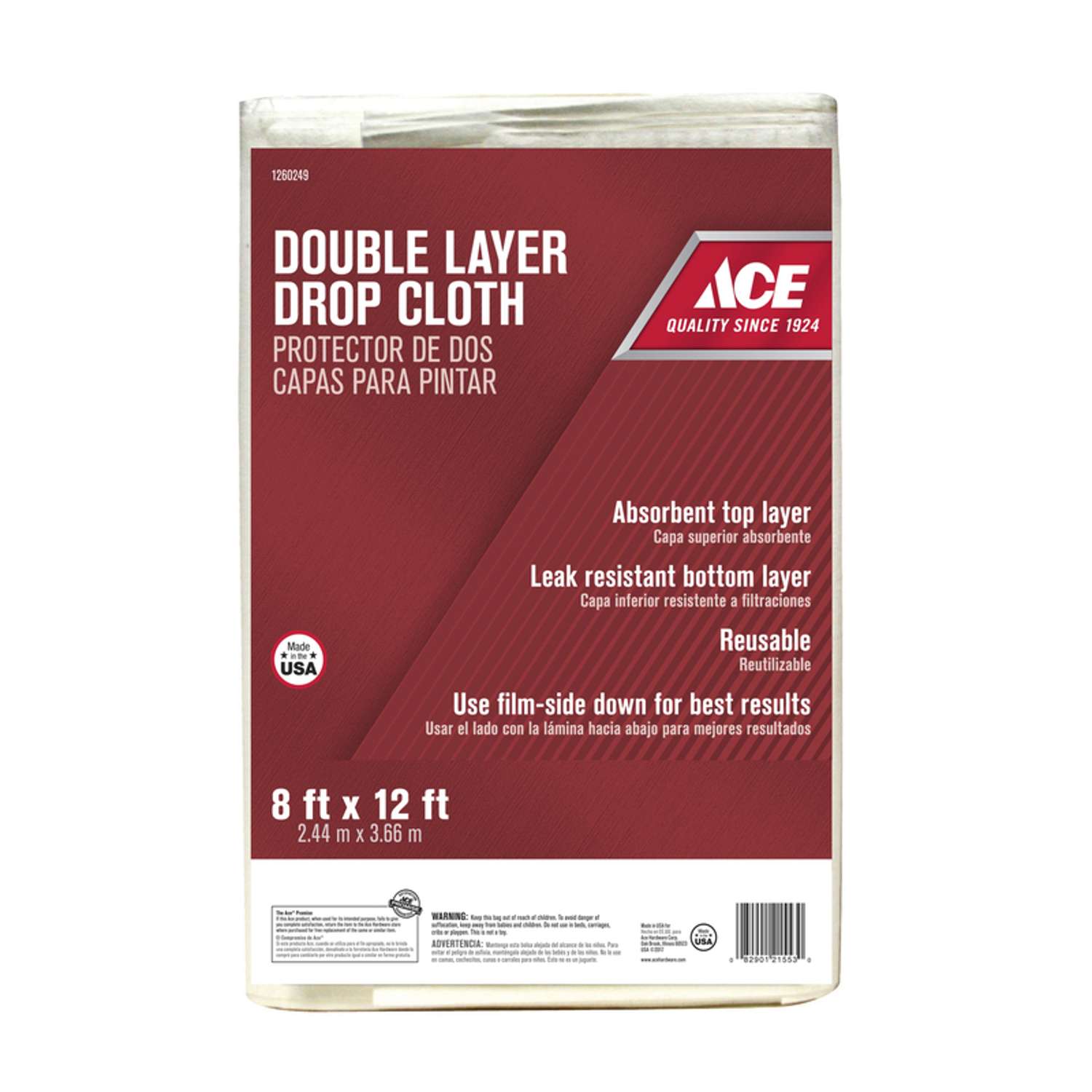 Ace 8 ft. W X 12 ft. L Plastic Drop Cloth 1 pk Ace Hardware