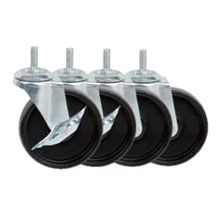 Honey-Can-Do 4 in. D Swivel Rubber Caster 350 lb 4 pk