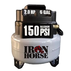 Iron Horse 6 gal Pancake Portable Air Compressor 150 psi 2 HP