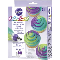 Wilton Color Swirl Purple/White Plastic Decorating Set