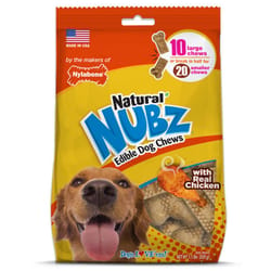 Nylabone NUBZ Chicken Chews For Dogs 1.1 lb 10.75 in. 10 pk