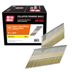 Grip-Rite 3 in. L Angled Strip Bright Framing Nails 30 deg 4000 pk