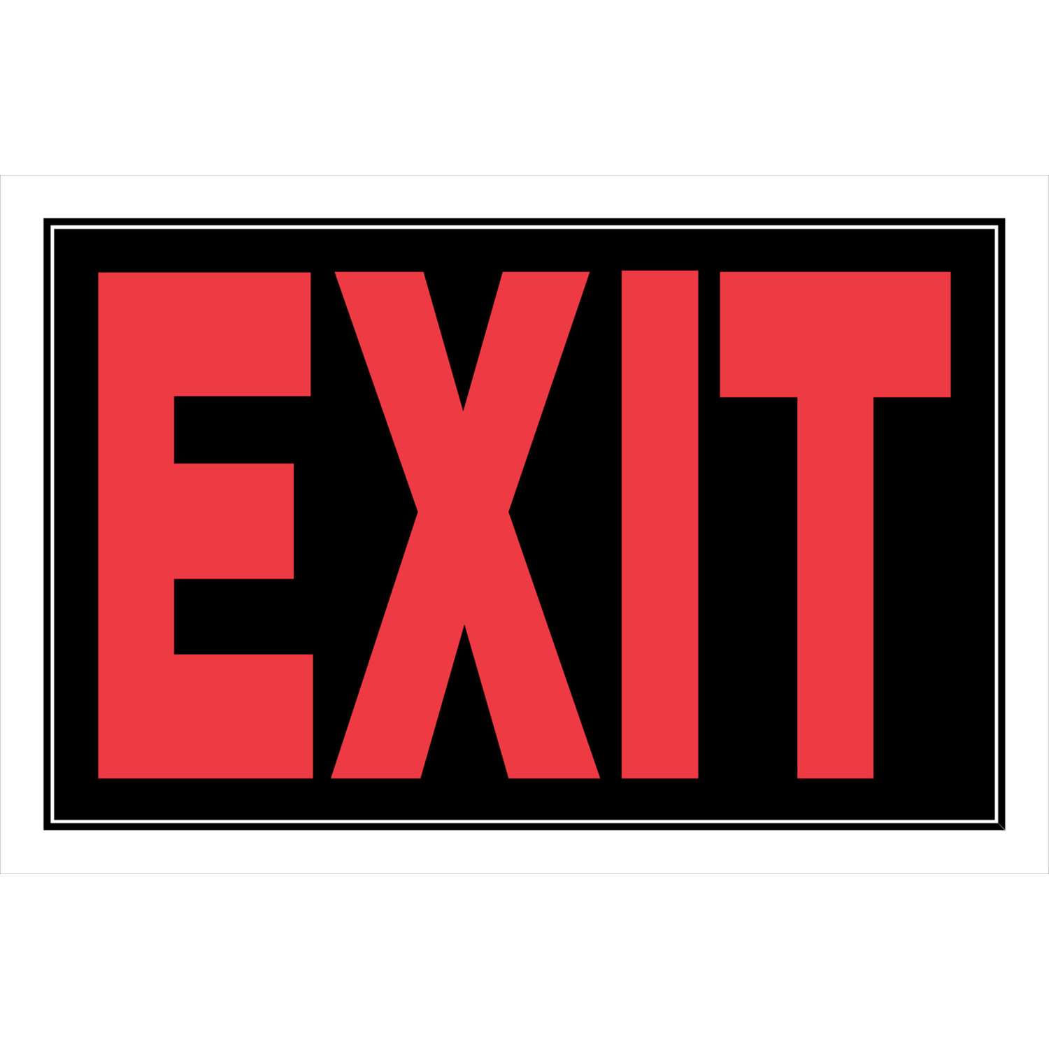 Hillman English Black Exit Sign 8 in. H X 12 in. W - Ace Hardware