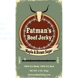Fatmans Beef Jerky Maple Brown Sugar Beef Jerky 2 oz Packet