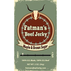 Fatmans Beef Jerky Maple Brown Sugar Beef Jerky 2 oz Packet