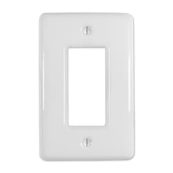 Amerelle Metro White 1 gang Ceramic Decorator Wall Plate 1 pk