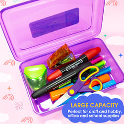 Bazic Products 5 in. H X 2 in. W X 7.75 in. D Quick-Snap Lid Pencil Case Assorted