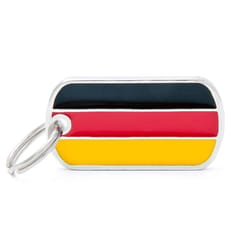 MyFamily Multicolored Germany Flag Aluminum Dog Pet Tags Medium