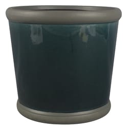 Trendspot Belleville 8.5 in. H X 9.5 in. W X 9.5 in. D Ceramic Planter Blue