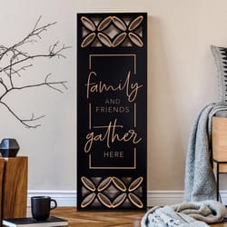 P Graham Dunn 34 in. H X 0.75 in. W X 11.25 in. L Black MDF Family and Friends Gather Here Wall Deco