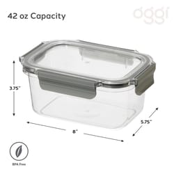 OGGI Clarity 42 oz Clear Food Container and Lid 1 pk