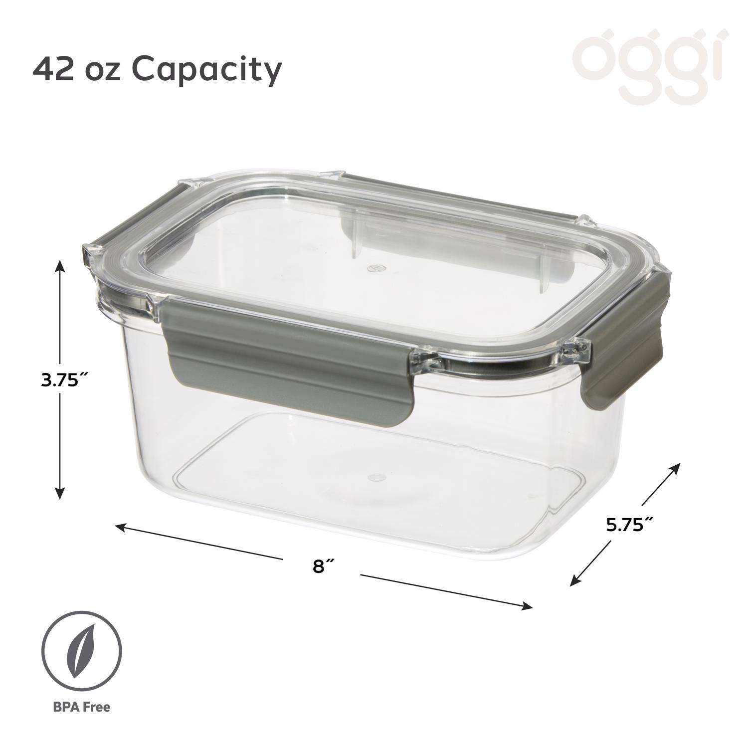 Oggi Clarity 42 oz Clear Food Container and Lid 1 Pk