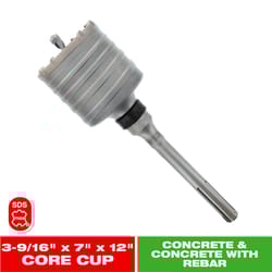 Diablo 3-9/16 in. Carbide Tipped SDS-MAX 12 in. L Core Bit