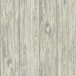 RoomMates 20.5 in. W X 16.5 ft. L Grey Wood Vinyl Peel and Stick Wallpaper