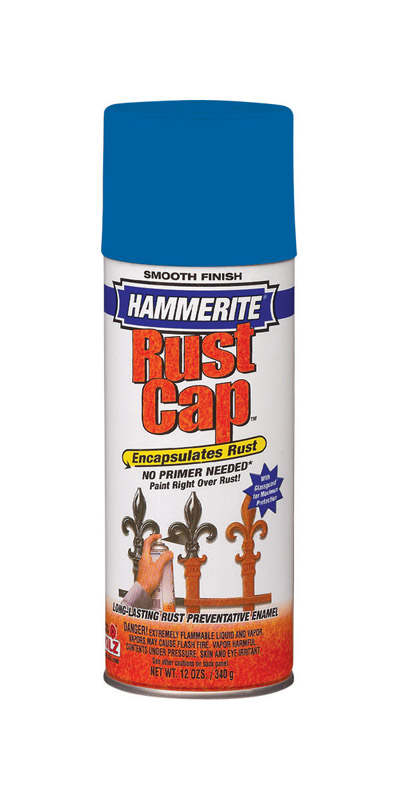 UPC 051652000153 product image for Hammerite 12oz Rust Cap Rust Preventative Spray Paint in Blue Smooth Finish (422 | upcitemdb.com