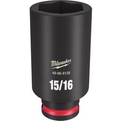 Milwaukee Shockwave 15/16 in. X 3/8 in. drive SAE 6 Point Deep Impact Socket 1 pc