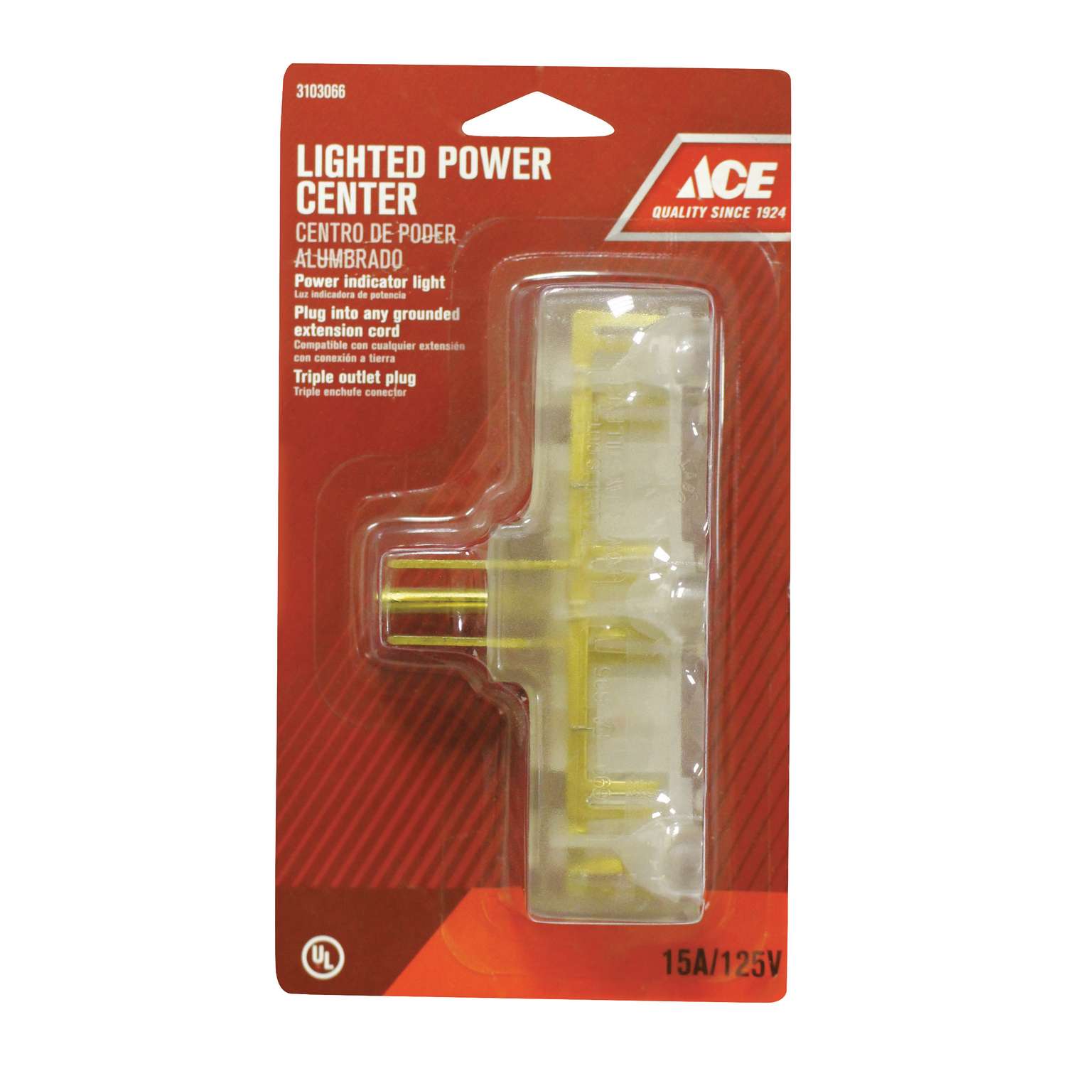 Ace Grounded 3 outlets Adapter 1 pk Ace Hardware