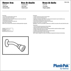 Plumb Pak Brushed Nickel Metal 6 in. Shower Arm and Flange