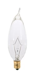 Satco 25 W CA9 Decorative Incandescent Bulb E12 (Candelabra) Soft White 1 pk
