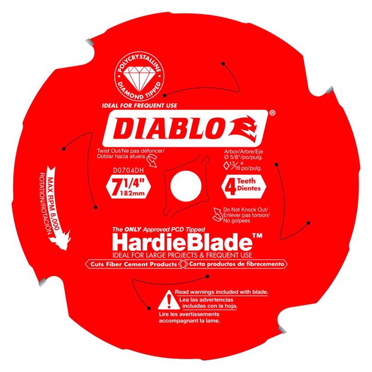 Diablo HardieBlade 7-1/4 in. D X 5/8 in. PCD Fiber Cement