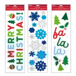 IG Design Multicolored Christmas Window Clings 3 in.