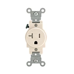 Leviton 20 amps 125 V Single Light Almond Outlet 5-20R 1 pk