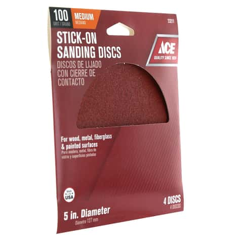 ACE Screw-On Sanding Discs 100 Grit Medium, 5 Discs, # 17634 *New*