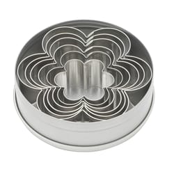 Ateco Silver Stainless Steel Flower Shaped Cookie Cutter Set