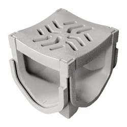 Fernco Storm Drain Plus Gray Square Polypropylene Channel Grate