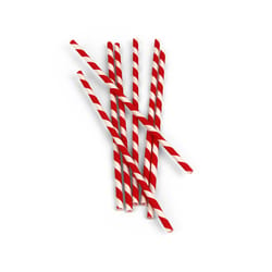 KIKKERLAND Red/White Paper Striped Straws