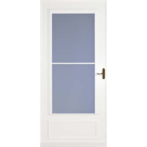 Larson Screen Away 81 in. H X 36 in. W Vinyl/Wood White Mid-View Reversible Storm Door Larson Screen Away 81 in. H X 36 in. W Vinyl/Wood White Mid-View Reversible Storm Door