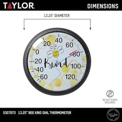 Taylor Bee Dial Thermometer Plastic Multicolored 13.25 in.