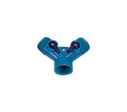 Rugg 3/4 in. Plastic Threaded Female/Male Y-Hose Connector with Shut Offs