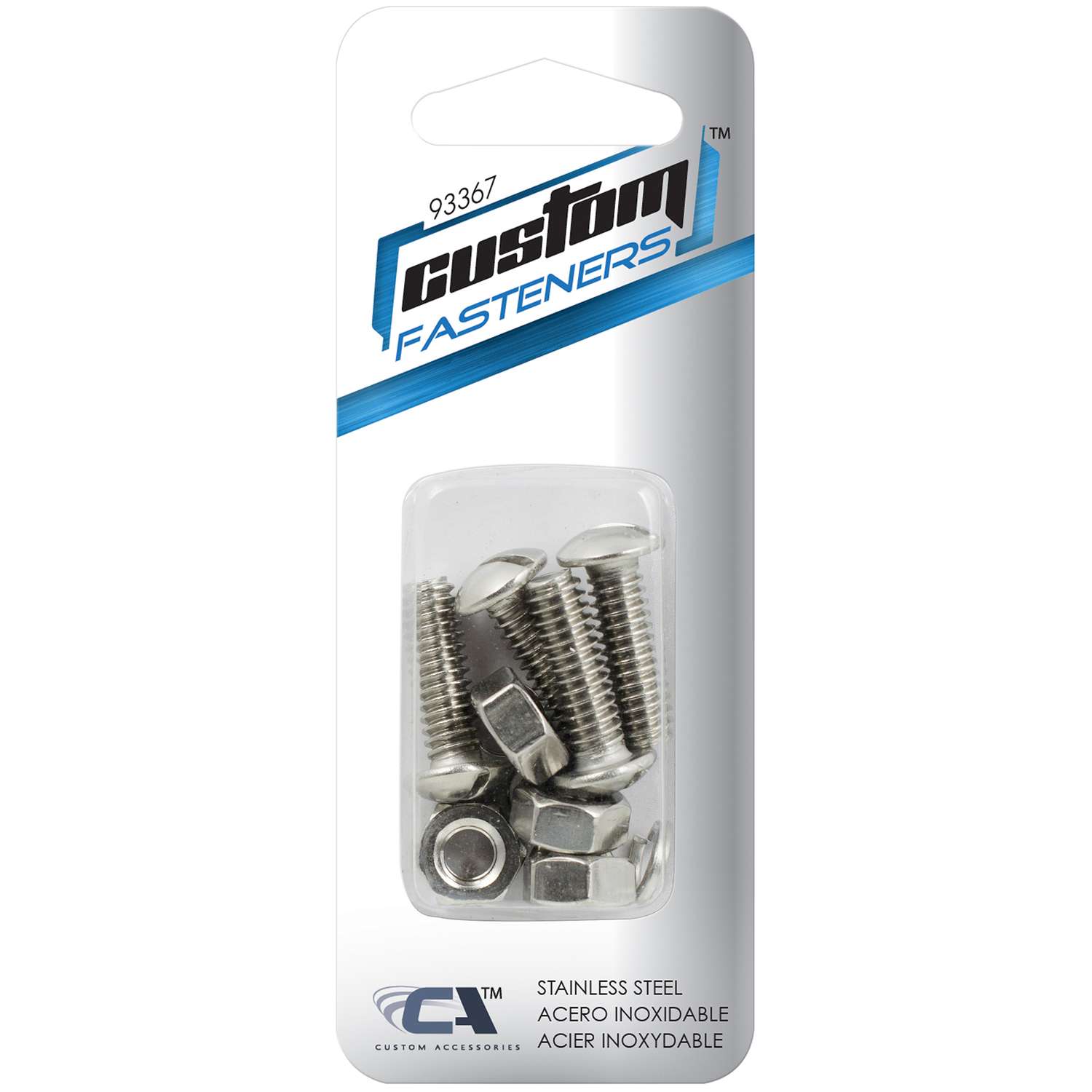 Custom Accessories Silver Stainless Steel License Plate Fasteners Ace