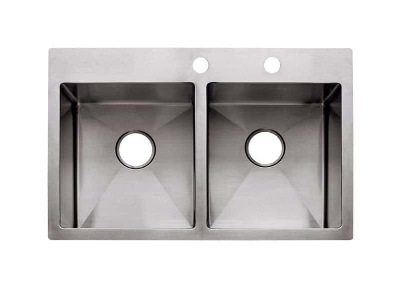 Franke Stainless Steel Dual Mount 33 in. W X 22 in. L Two Bowls Kitchen
