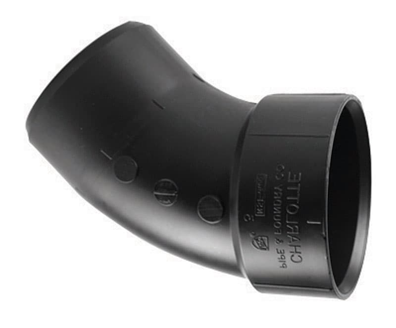 ABS003231000 Charlotte Pipe 3 in. Hub X 3 in. D Hub ABS 45 Degr sku ABS003231000