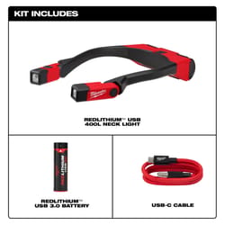 Milwaukee 400 lm Black/Red LED Neck Light